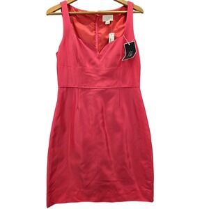 J Crew Sheath Stretch Sweetheart Vivid Flamingo Pink Womens Wedding Party 10